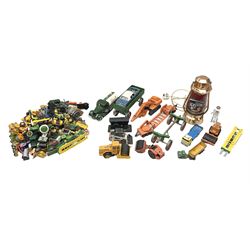 Collection of diecast models and other toy vehicles, to include Majorett 82 Performant, Solido Castrol truck, Corgi truck, Matchbox lorry etc, in two boxes