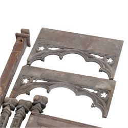 Architectural Salvage - Quantity of 19th century oak church panels including gilt decorated statue stand, carved fret work rails, confessional door with carved uprights etc
Notes: Removed in the 19th century from the church in the grounds of a private Yorkshire estate 
Provenance: property of a Nobleman