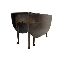George III oak drop-leaf dining table, o