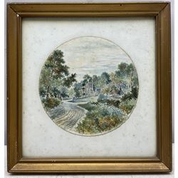 Frederick Schultz Smith (Hull 1860-1925): 'Brantingham Dale' - East Yorkshire, circular watercolour signed 14cm diameter