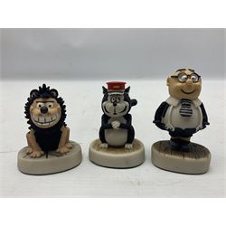 Fourteen Robert Harrop figures from the Beano Dandy collection, comprising Minnie the Minx BD04, Danny BD10, Biffo the Bear BD19, Spotty BD16, Smiffy BD09, Oops! BDS01, Little Plum BD27, Wilfrid BD15, Danny BD10, Winston BD17, 'Erbert BD14, Gnasher BD02, Beryl the Peril BD05 and Desperate Dan BD03, all with boxes