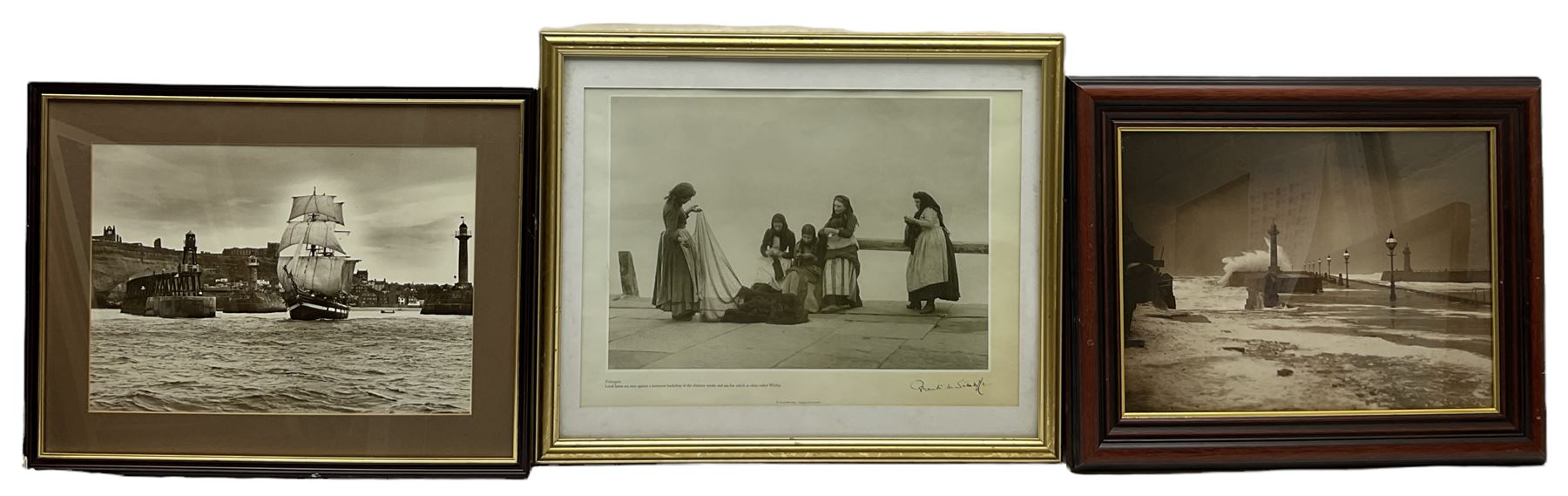 After Frank Meadow Sutcliffe (British 1853-1941): 'Whitby' 'Leaholme' 'Fishergirls', six photographic black and white prints max 30cm x 40cm (6)