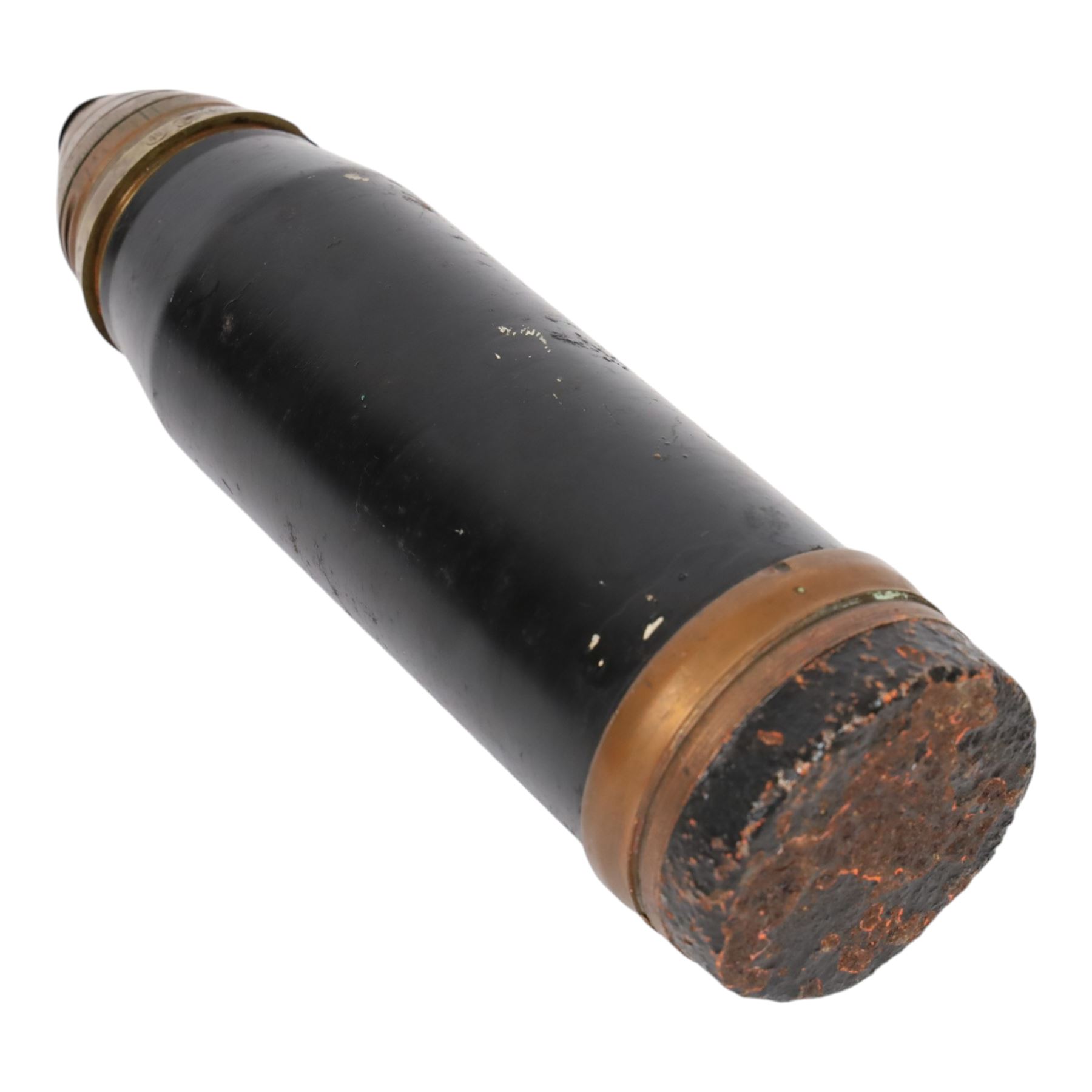 WWI inert artillery shell with fuse cone, H32cm