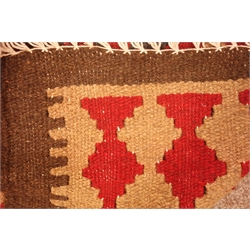  Maimana Kelim brown ground rug, geometric pattern field, 159cm  195cm  