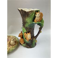 Collection of Sylvac, including posy vase, jug and dog figure, together with a Hornsea Fauna jug