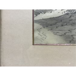 Ada Wilson (British early 20th century): 'At Chester', pencil heightened in white signed titled and dated 'April 11th 1901', 34cm x 51cm