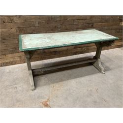 Early 20th century painted wood and enamel Military folding campaign table
