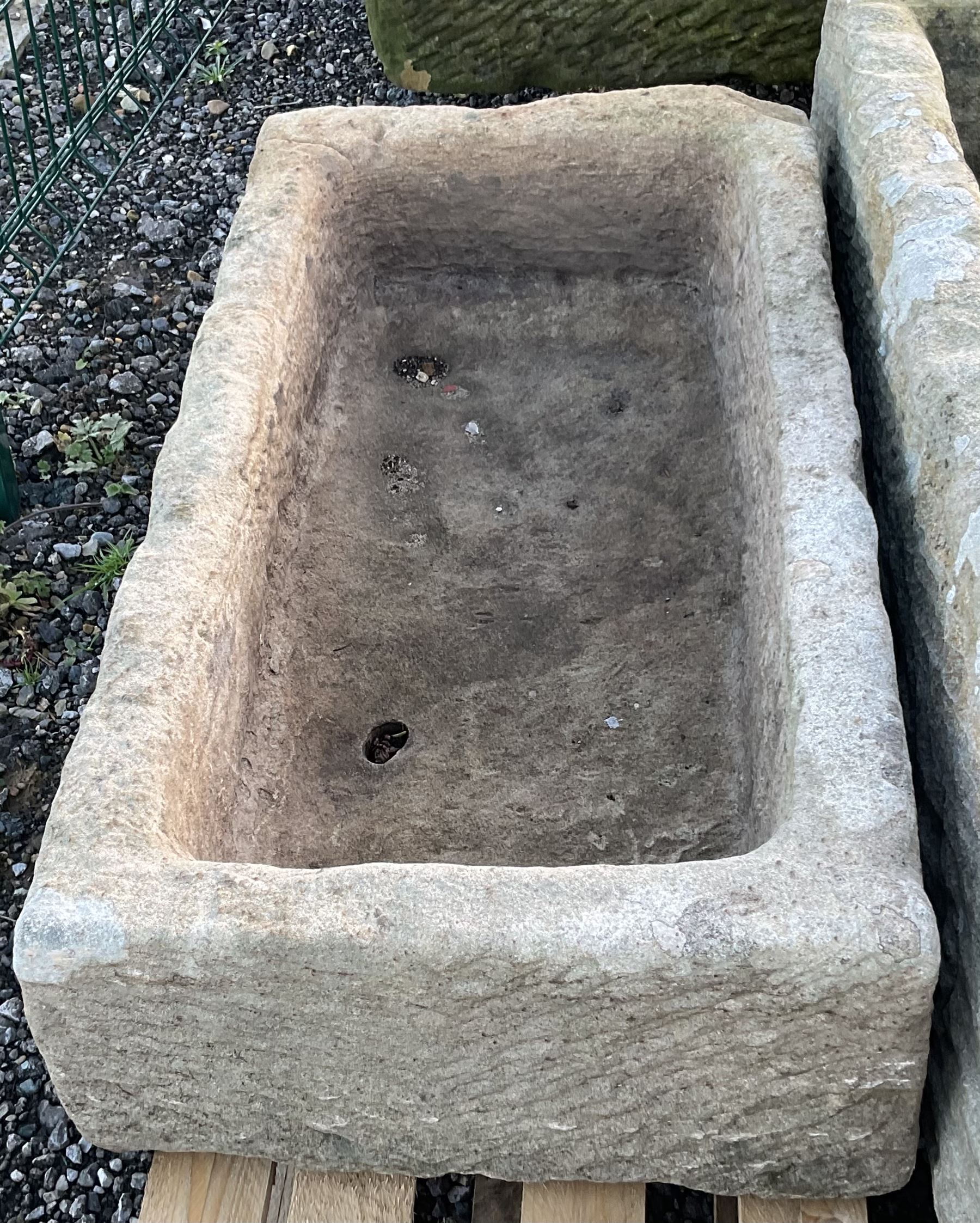 Small 19th century rectangular stone trough - THIS LOT IS TO BE COLLECTED BY APPOINTMENT FROM DUGGLEBY STORAGE, GREAT HILL, EASTFIELD, SCARBOROUGH, YO11 3TX