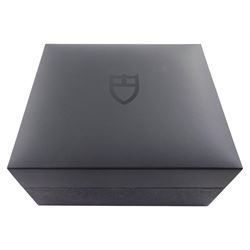 Tudor Black Bay Heritage gentleman's stainless steel automatic wristwatch, Ref. 79230N, serial No. Q106276, black dial with luminous dot and baton hour markers, on Tudor bracelet, with fold-over clasp, boxed with additional links and guarantee card dated 2019