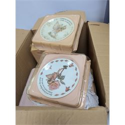 Collection of miniature flower fairy plates, Aynsley Orchard Gold table lamp and other collectors plates