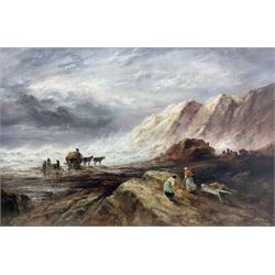 Sarah Louisa Kilpack (British 1839-1909): Collecting Seaweed on the 'Guernsey' Coast, oil on canvas signed, titled verso 50cm x 75cm