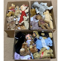 Approximately eighty assorted soft toys, various makers, ages and sizes, predominantly modern 