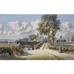 William Frederick Austin (British 1833-1899): 'The Country Line', watercolour signed and dated '76, 26cm x 41cm