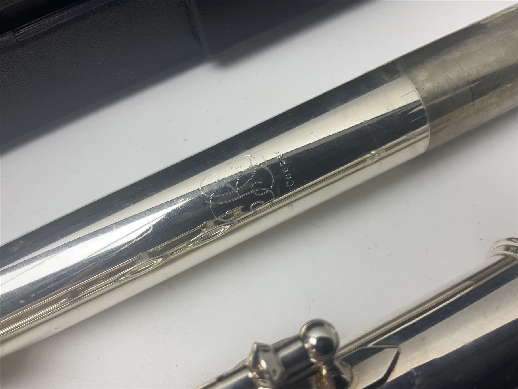 Buffet Crampon Model BC6010 silver plated three-piece flute, serial no.767918; in fitted case with cleaning rod