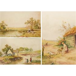 Horace Hammond (AKA James Barclay) (British 1842-1926): Pastoral Views, set of three water...