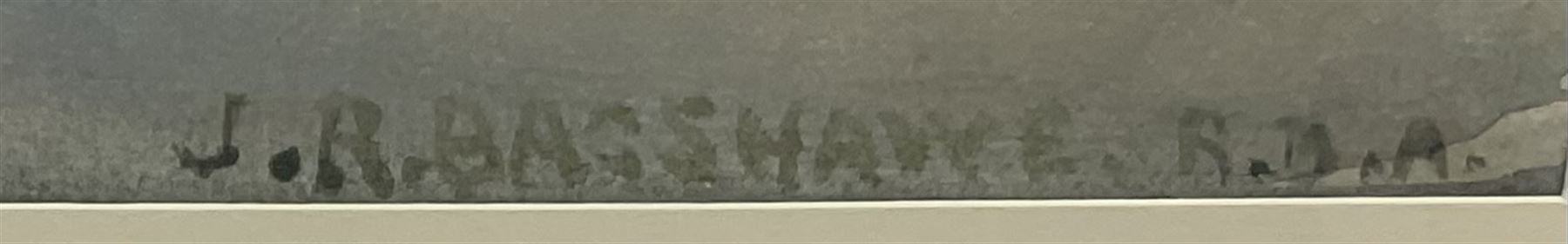 Joseph Richard Bagshawe (Staithes Group 1870-1909): Paddle Steamer and Fishing Boats moored in Whitby Harbour, watercolour signed 34cm x 51cm