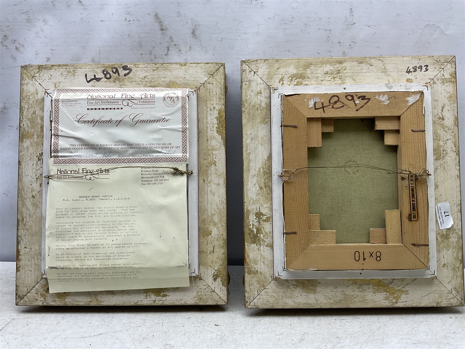 Andrew Grant Kurtis (British 1963-): Mountain and Stream, pair oils on canvas signed 24cm x 19cm (2)