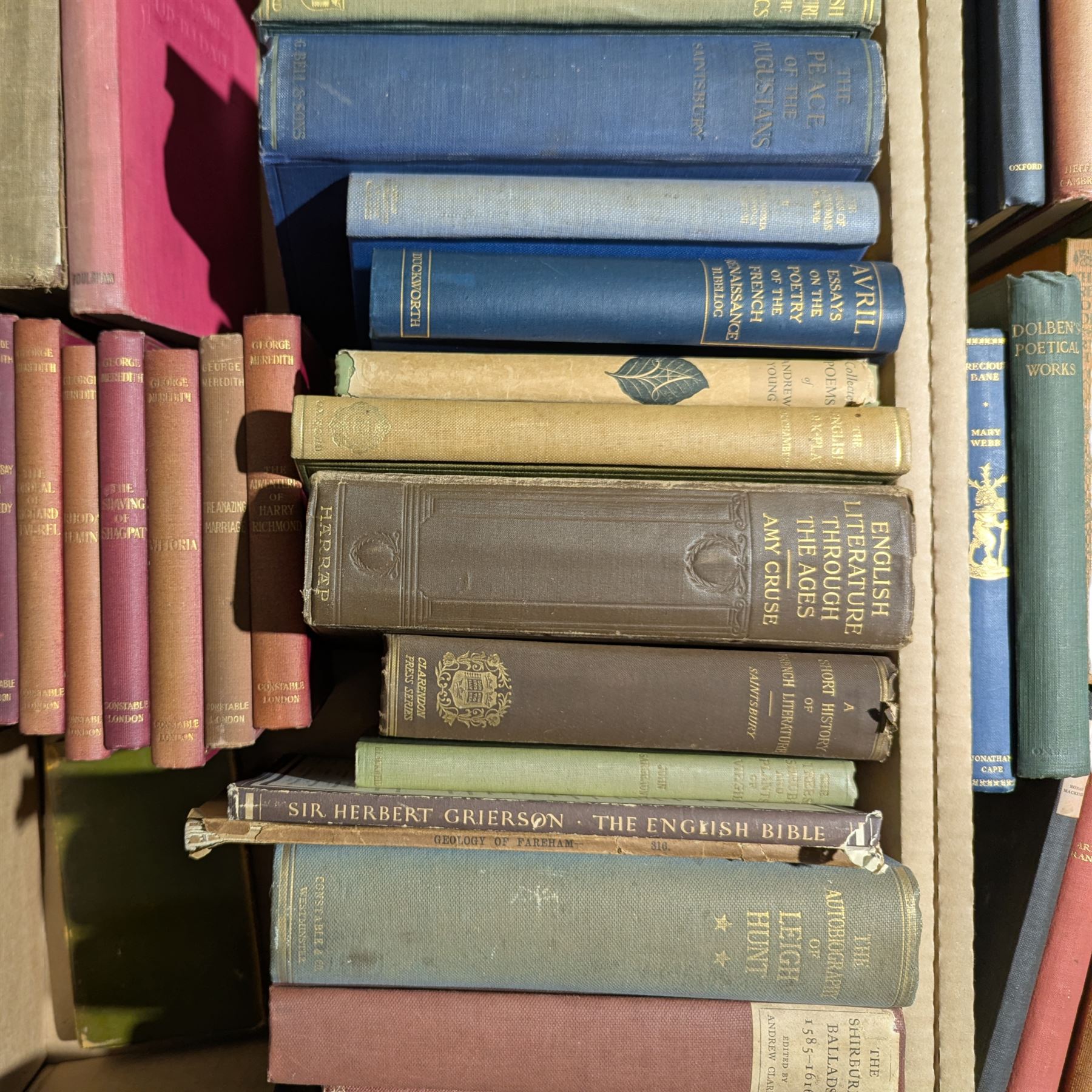 Collection of poetical works and other books in four boxes