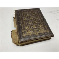 Victorian leather bound musical photo album, together with another victorian photo album, with photographs 