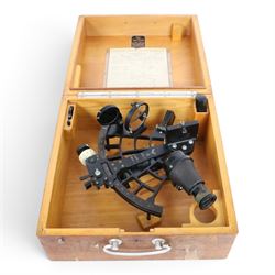 WWII Nazi German Kriegsmarine sextant by C. Plath, Hamburg, marked with impressed manufact...