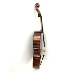 Alfred Stingl by Hofner cello, model AS-360 with 75.5cm two-piece maple back and ribs and spruce top, bears label with serial no.JO411-0706, L122cm; in carbon-fibre carrying case with bow