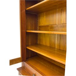 Grange Furniture cherry dresser, two glazed doors above two drawers and two cupboards