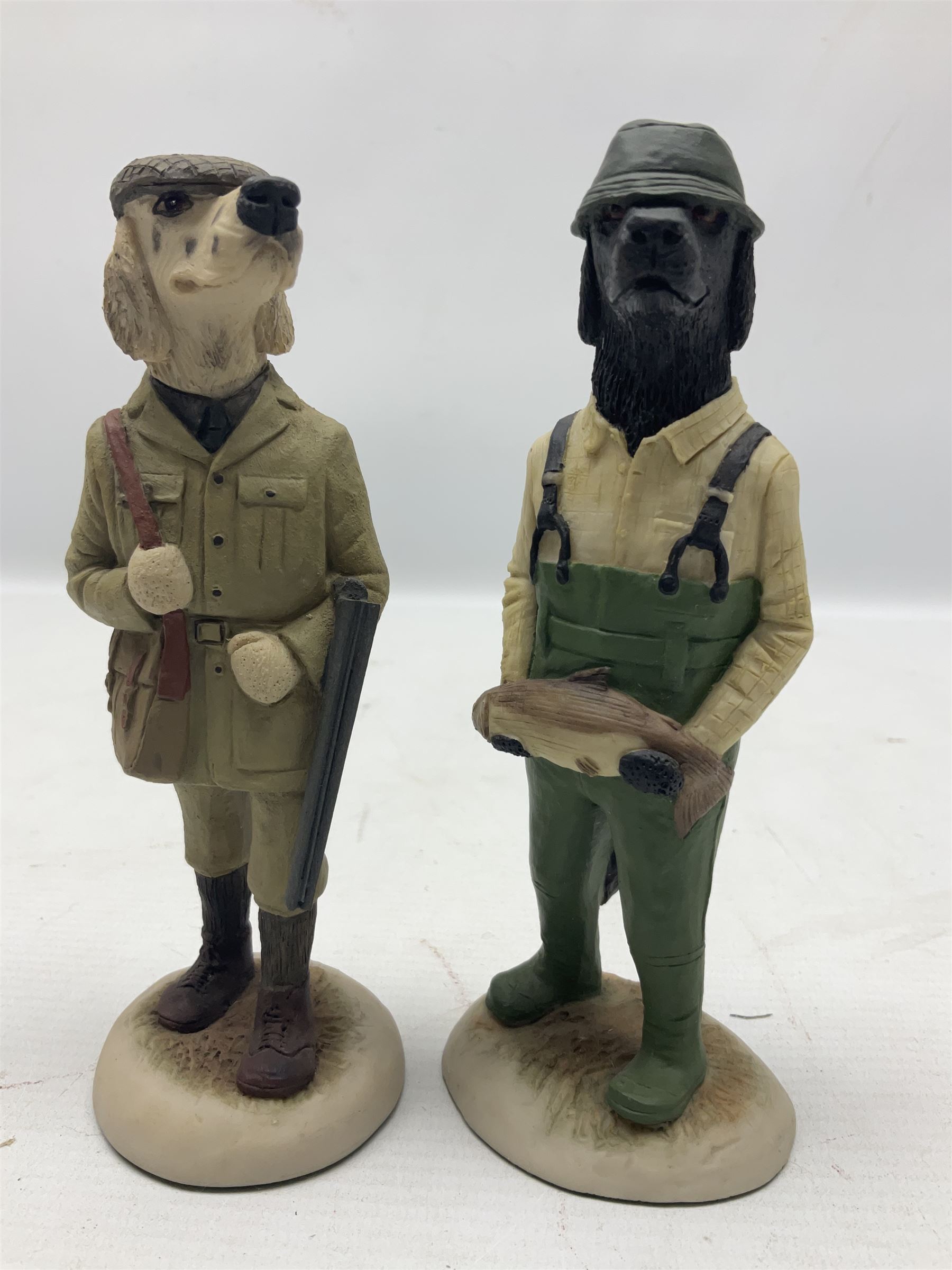 Ten Robert Harrop figures, comprising The World of Roald Dahl Mr Twit RD04 and The BFG RD03, boxed, The Camberwick Green Collection limited edition Mrs Honeyman CG04, The Mayor CGL04 and The Mayor and Philby in the Memorial Car CG68, The PG Chimps Collection Dolly PG003, boxed, Andy Capp by Reg Smythe Andy Capp AC01 and Flo AC02, boxed, and Country Companions English Setter CC21 and Flat Coat Retriever Fisherman CC13, boxed