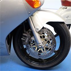 1998 Honda VFR800 FI Sports Touring Motorcycle

• Registration: R145 SUT
• Date of first registration: 1998
• Engine: 781cc V4 petrol
• Fuel system: Honda PGM-FI fuel injection
• Transmission: Manual
• Odometer reading: 11,700 miles
• Colour: Silver with black trim
• V5C: Present
• Keys: Two
• Security: Datatag immobiliser

A well-presented 1998 Honda VFR800 FI sports touring motorcycle, finished in silver with contrasting black trim and displaying a notably low odometer reading of 11,700 miles.

The VFR800 combines Honda’s renowned V4 engine with PGM-FI fuel injection and a combined braking system, creating a capable and refined motorcycle suited to both sporting and long-distance use.

Features include:

• Full factory fairing
• Tinted windscreen
• Honda PGM-FI fuel injection
• Combined braking system
• Twin front brake discs
• Factory exhaust system
• Alloy wheels
• Rear passenger grab handles
• Datatag immobiliser
• Digital instrument display

The motorcycle appears complete and largely original and has been stored indoors. It is presented in good overall condition, with light cosmetic marks consistent with its age and use.

This vehicle forms part of the Estate of the Late John Sils and is offered for sale by the Executors, confirming a genuine reason for sale.
