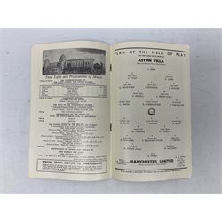 Four F.A. Cup Final programmes at Wembley - 1953 Blackpool v Bolton Wanderers played on May 2nd with Stanley Matthews scoring a match winning hat-trick; 1956 Birmingham City v Manchester City on May 5th in which Bert Trautmann carried on playing with a broken neck; 1957 Aston Villa v Manchester United on May 4th; and 1958 Bolton Wanderers v Manchester United on May 3rd with a post-Munich weakened United team (4)