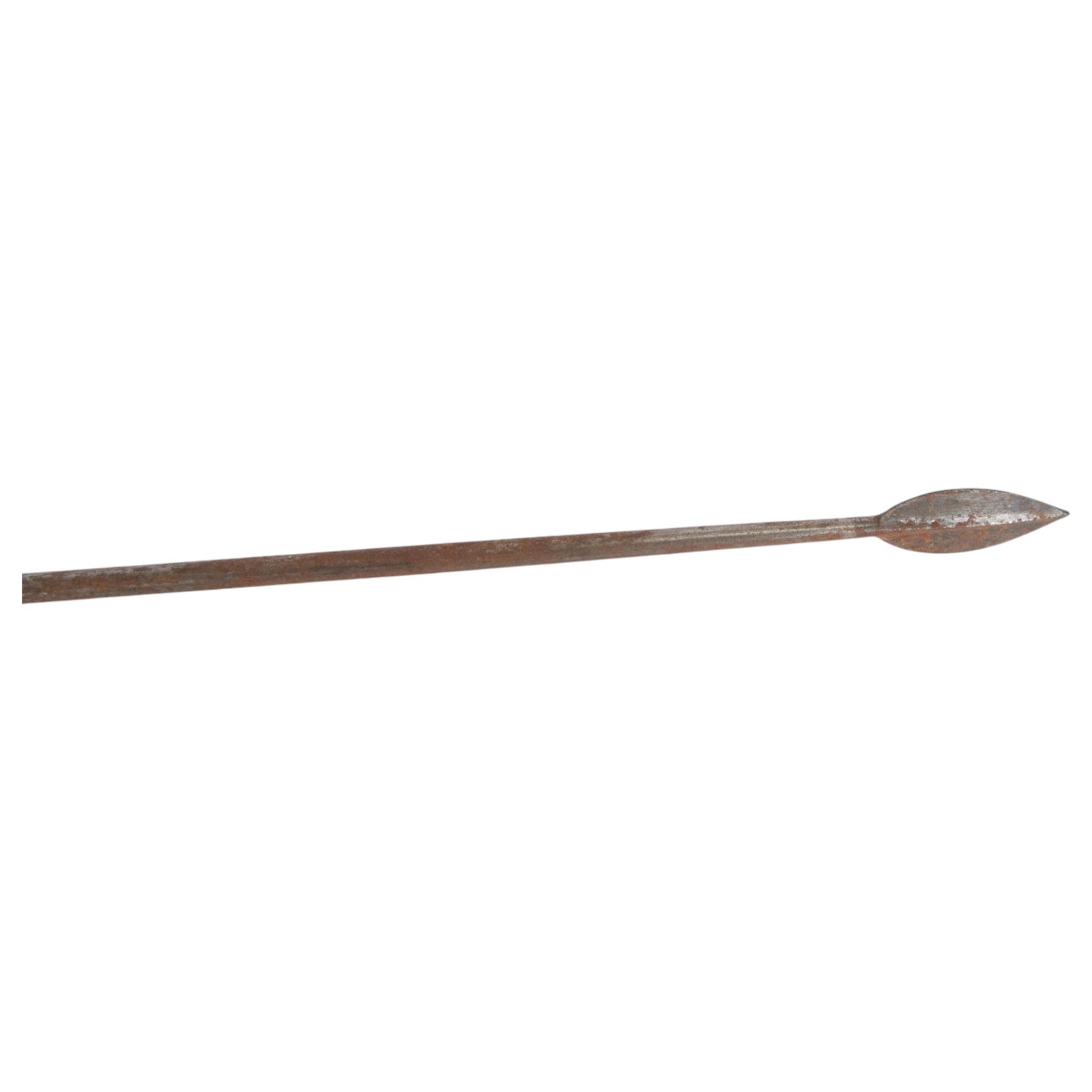 Spear tipped rifle bayonet, slot to the socket collar and a long cylindrical shaft finishing with a spear head point, overall L76cm