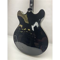 Eastwood of Canada Delta 4 electric four-string tenor resonator guitar with tobacco sunburst finish, serial no.1703437 L100cm; in original soft carrying case