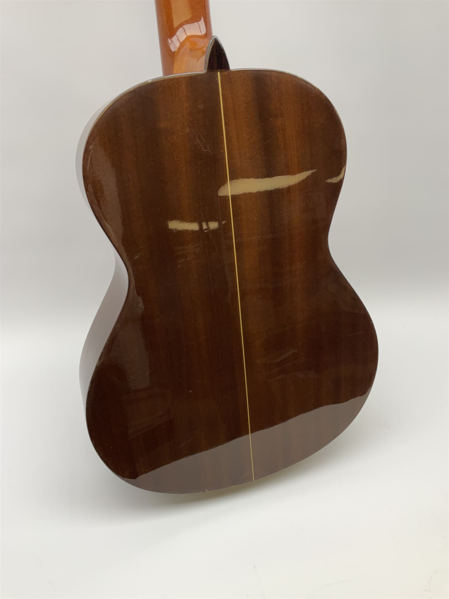 Alhambra Muro De Alcoy Spanish acoustic guitar No.47045807 with mahogany back and sides and spruce top L101cm, in carrying case with Seiko metronome and Chromatic Tuner
