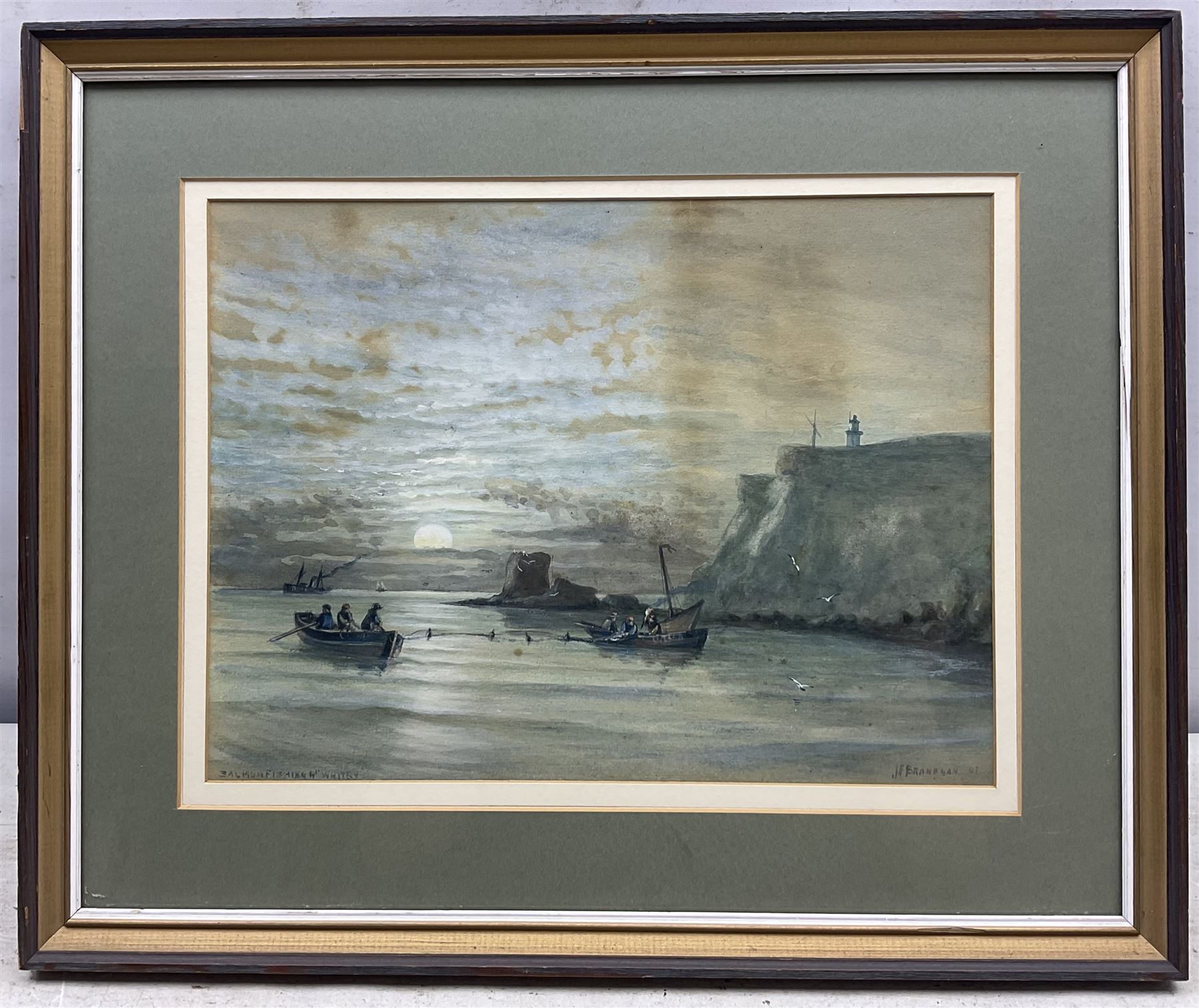 John Francis Branegan (British 1843-1909): 'After a Storm' 'Salmon Fishing' 'Near Sunderland' and other Coastal Views, six watercolours signed and variously titled, largest 20.5cm x 44cm (6)