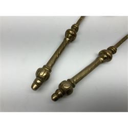 Ornamental cast-brass double-headed axe, together with another similar, H44cm