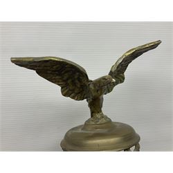 20th century brass carriage lantern, with six glass panels and eagle finial, together with a copper coal scuttle and hammered copper vase, lantern H77cm