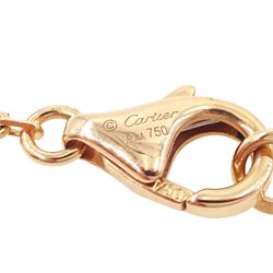 Cartier d'Amour 18ct rose gold pink sapphire pendant necklace, bezel set with a single round cut sapphire of approx 0.15 carat, boxed with certificate