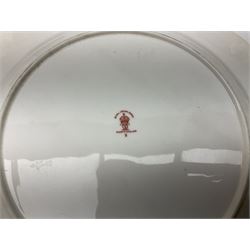 Royal Doulton toby jug of Winston Churchill H23cm and large character jug of Falstaff; together with four collector's plates by Royal Crown Derby, Royal Worcester and Limoges (6)