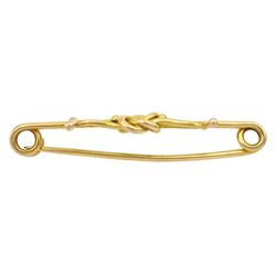 Early 20th century 15ct gold knot design brooch