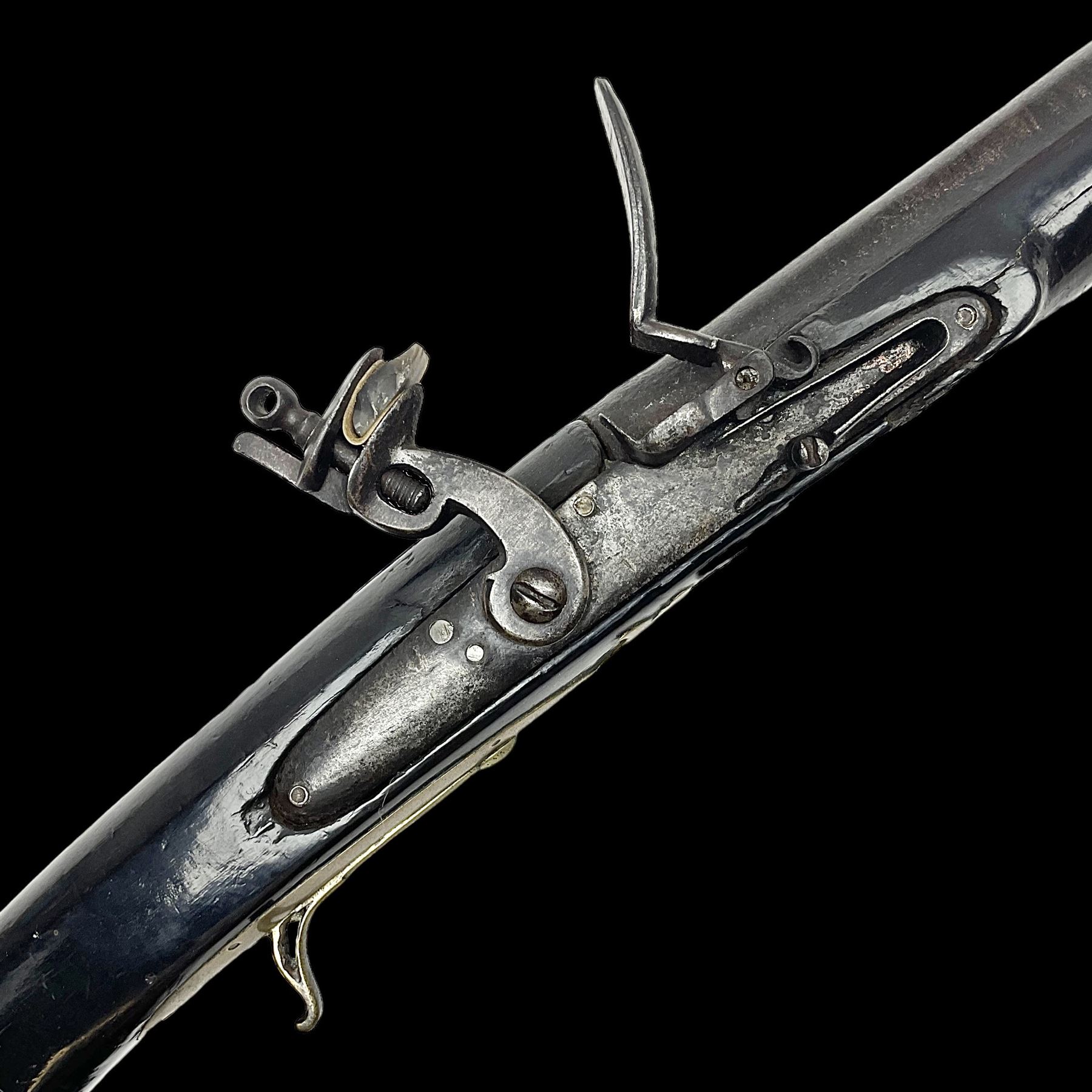 19th century Arabian(?) jezail flintlock musket, approximately 28-bore, the 137cm(54