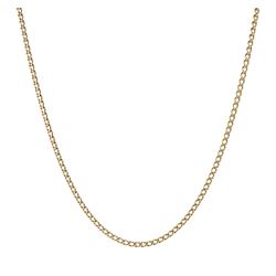 9ct curb link chain necklace hallmarked, approx 8.6gm