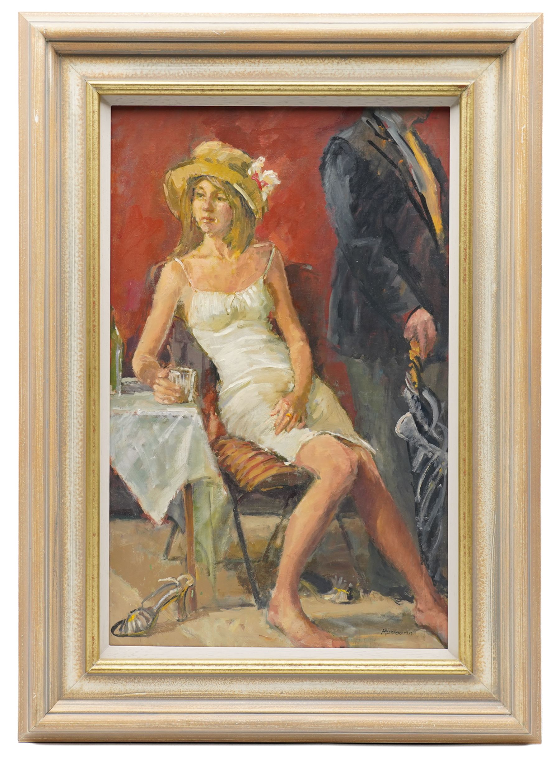 Pat Maclaurin (British 1933-2022): 'It was a Lovey Lunch', oil on board signed, titled verso 47cm x 29cm