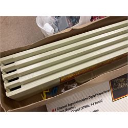 Large quantity of modern toys to include Matchbox Chopper Chase, Nikko battery control airplane, small amounts of K’nex, Meccano, playing cards to include Yu-Gi-Oh cards, keyrings etc in three boxes 