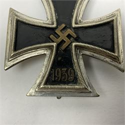 WW2 German Iron Cross first class with pin back; crudely scratched 1.2.42 verso