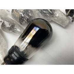 Collection of Osram, Elpico, Sylvania and similar thermionic radio valves/vacuum tubes, including P2, L21, DH77 GK9, U14 and PCLl86, approximately 19 as per list, unboxed