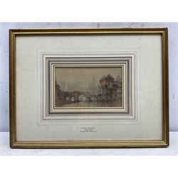 Paul Marny (French/British 1829-1914): 'Chatèlet Gaie and Pump St Michel - Old Paris', pair watercolours signed with initials, titled on the mounts 11.5cm x 19cm (2) 
Provenance: with Richard Hagen, Broadway, Worcestershire, label verso