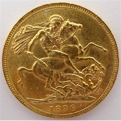  Eight gold full sovereigns, Queen Victoria 1880 Melbourne mintmark, 1891 Sydney mintmark and 1896, King Edward VII 1906 Perth mintmark, King George V 1911 Ottawa mintmark and 1918 Bombay mintmark, King George V 1931 Pretoria mintmark and Queen Elizabeth II 1976,  forming the Royal Mint 'Mints & Monarchs Gold Sovereign Collection', housed in a Royal Mint presentation box with certificate  