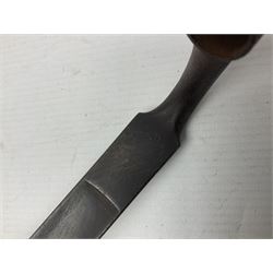 Early 19th century British Brown Bess musket rifle socket bayonet with zigzag fitting stamped D71 and triangular blade stamped 270 L55cm overall; and two other 19th century socket bayonets; no scabbards (3)