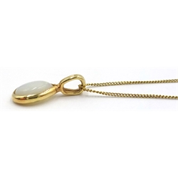  Gold opal pendant necklace hallmarked 9ct  