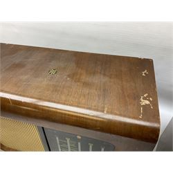 1950s Pye Type PE80 Cambridge International radio, W58cm H43cm D27cm, together with 1952 Pye Type P45 valve radio and 1940s Pye Type 15A radio (3)