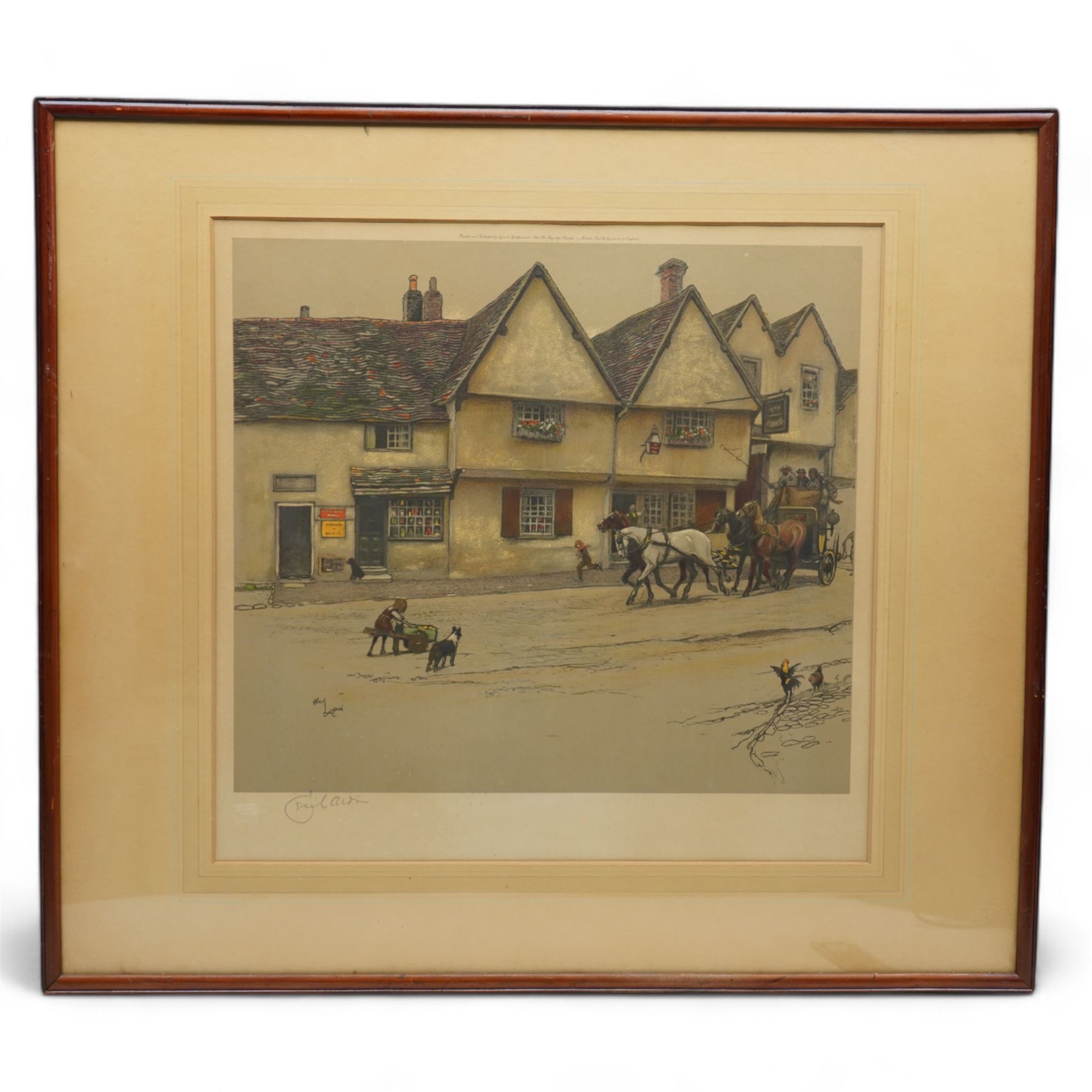 Cecil Aldin (British 1870-1935): Coaching Inns, set three coloured lithographs signed in pencil with blindstamp max 40cm x 40cm (3)